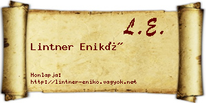 Lintner Enikő névjegykártya